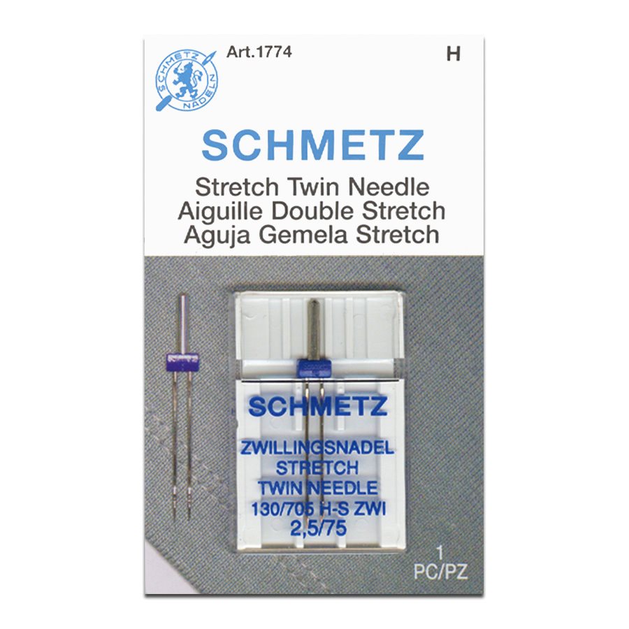 Schmetz Stretch Twin Needle Dubbele Naald 75/2,5 Mm - 2 Stuks Voor Elastische Stoffen